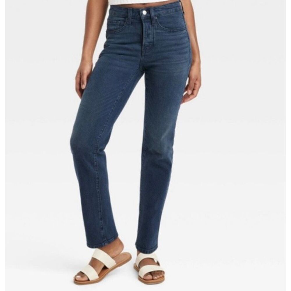 Universal Thread mid rise 80’s slim leg dark wash jeans 2